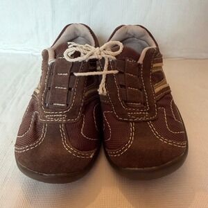 Cherokee Brown Suede Mesh Boys Sneakers Shoes Size 6.5 Toddler
